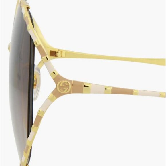 GUCCI 64mm GG0595S Gradient Oversize Round Sunglasses - Picture 9 of 15